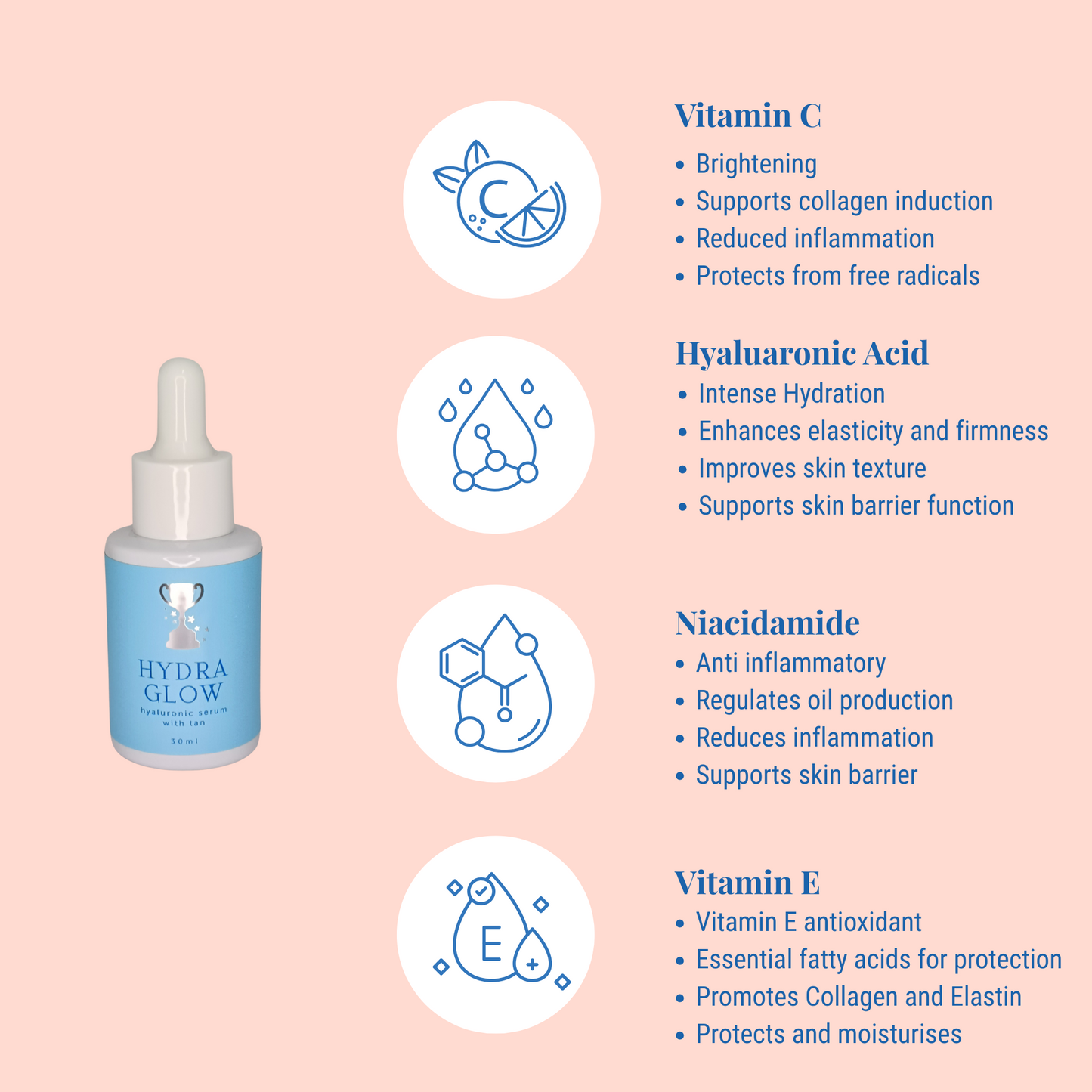 HYDRAGLOW - HYALURONIC SERUM WITH TAN